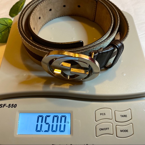 ❌SOLD❌Gucci Canvas & Leather Men’s Double G Belt - Picture 7 of 9